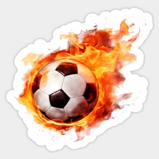 Flaming Soccer Ball Sticker